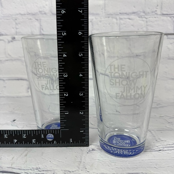 JIMMY FALLON The TONIGHT SHOW NBC Tumbler Glass x 2 - Picture 4 of 5